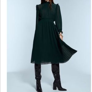 Zara emerald green midi dress
